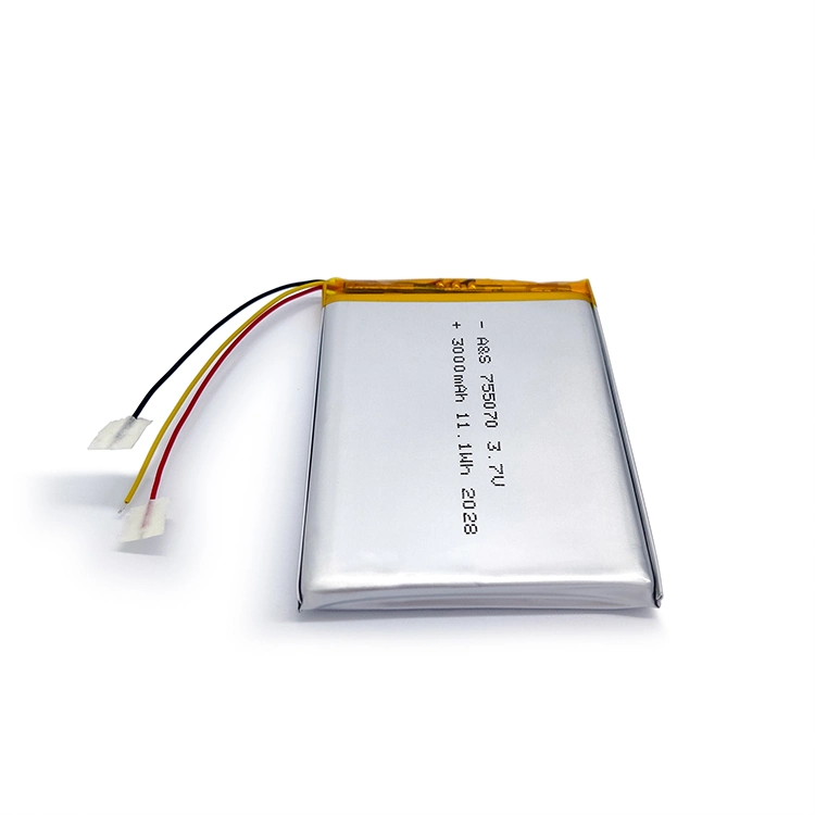 Lipo Battery 755070 Rechargeable Lco 3.7V 3000mAh Lithium Polymer Battery