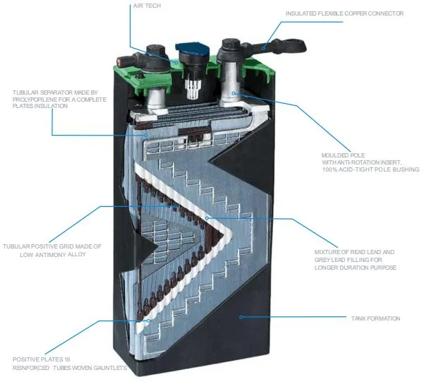 Everexceed Rechargeable Tubular Flooded Traction Battery for Truck/Forklift/Vehicle/Electric-Power 2pzb/3pzb/4pzb/5pzb/6pzb/7pzb/8pzb/9pzb/10pzb/2-13pzs/Csv