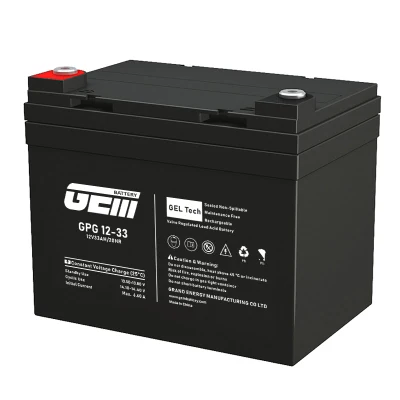 12V33ah Batterie à électrolyte PVC-Gel Sio2 de qualité supérieure pour réserve d'énergie renouvelable