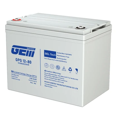 12V80ah Batterie à électrolyte PVC-Gel Sio2 de qualité supérieure pour réserve d'énergie renouvelable